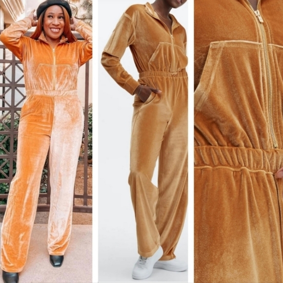 FABLETICS retail $ 90  Wide-leg jumpsuit in velour. Size 1X - Picture 15 of 15